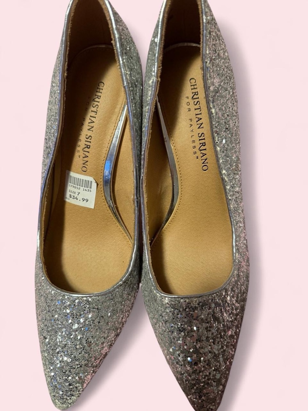 Christian Siriano Silver Glitter Pointed Pumps - Picture 2 of 7